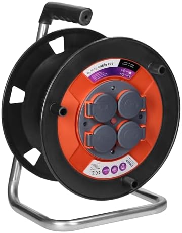 Avvolgicavo Electraline 94014 - 4 Prese, 50 Metri, Grigio, Per Estensioni Sicure - Foto 8