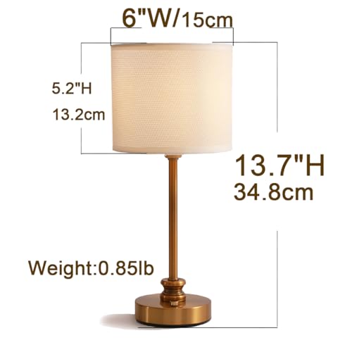 Heqet 029 Cordless Table Lamp,Small Gold Portable Rechargeable Lamp, 2-Level Brightness, Patio Table Lamp, Livingroom,Bedroom, Dining Table,Ambient Light For Kitchen, Antique thumb #5