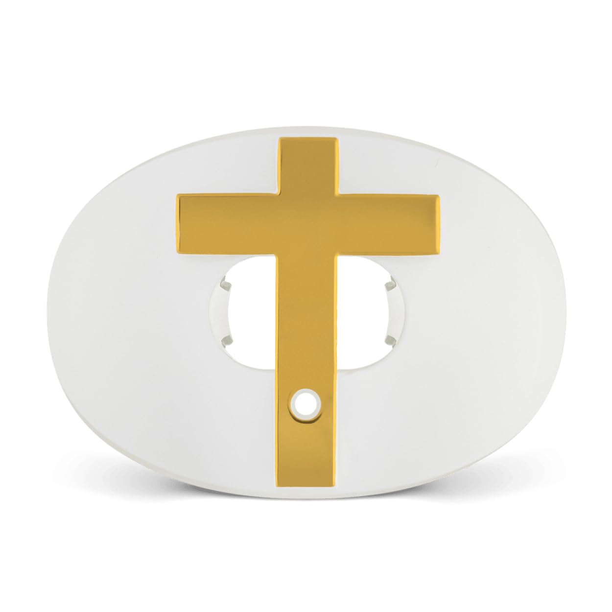 BATTLE "Cross - Protector bucal de oxígeno Cromado - 12MGX01009, Talla única, Blanco/Dorado