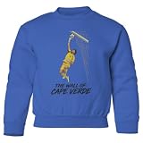 Tutiinca Vozinha Cape Verde Wall Soccer Fans YOUTH Crewneck Sweatshirt (Royal, Youth X-Large)