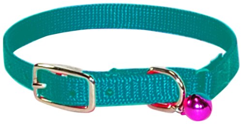 Hamilton Safety Cat Collar With Bell, Teal, 3/8" Wide X 12" Long #TOP16
