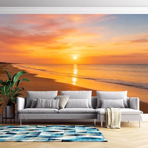 Papier Peint Coucher De Soleil Plage Intissé Panoramique 3D 500 C - 2