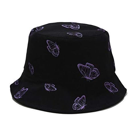 DCUTERQ Reversible Summer Bucket Hat 13-Purple Butterfly Cover