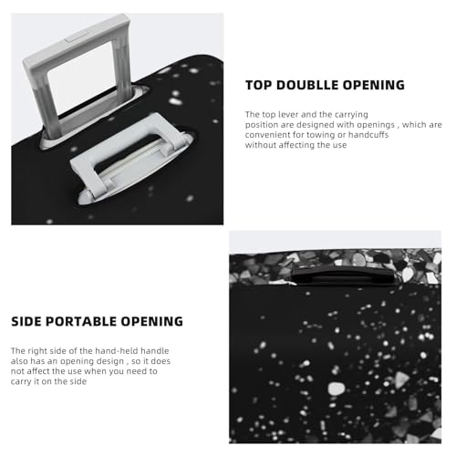 Travel Luggage Cover Black white glitter Suitcase Protector Elastic Washable Stretch Suitcase Protector Anti-Scratch Travel Suitcase Cover Fit 18-32 Inch Luggage4