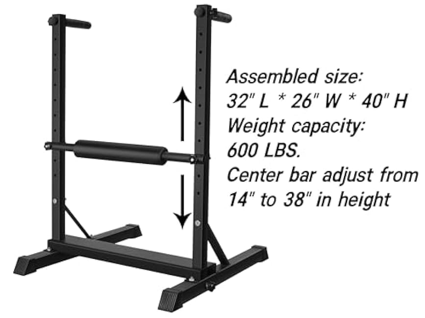 3-in-1 Dip Station, Bulgarian Split Squat & Calf Raise Stand with Heavy Duty Steel Frame | Home Gym Full Body Training Equipment