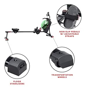 Sunny Health & Fitness Elite Water Rowing Machine with High Dynamic Resistance Vertical Tank, Low-Impact Full-Body Workout and Optional Free SunnyFit App Connectivity Sunny Health Fitness Elite Water Rowing Machine with High Dynamic Resistance Vertical Tank Low Impact Full Body Workout and Optional Free SunnyFit App Connectivity