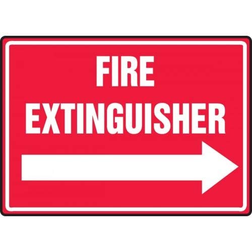 Accuform MFXG462XP, Sign"Fire Extinguisher" & Right Arrow Symbol, Pack of 10 pcs