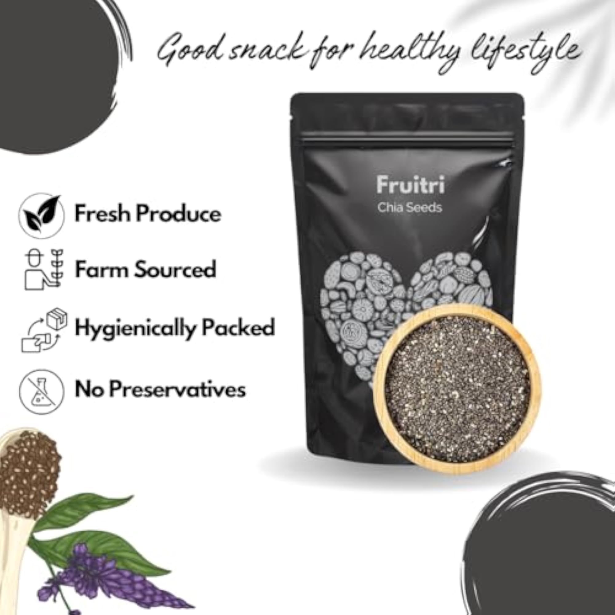 Fruitri Chia Seeds for Eating - 500g