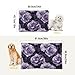 Coikll Purple Floral Pet Bed Pad Soft Dog Bed Mat with Anti-Slip Bottom, Machine Washable Crate Pad Mattress for Dog Sleeping- 36 * 24inches