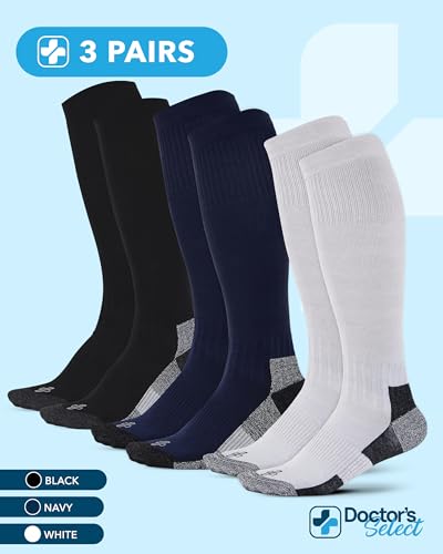 Image of Doctor's Select Bamboo Viscose Light Compression Socks for Women & Men - 3 Pairs, 8-15 mmHg Compression Socks, Knee High