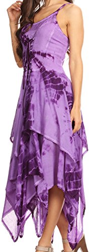 Image of Sakkas Annabella Corset Bodice Handkerchief Hem Dress