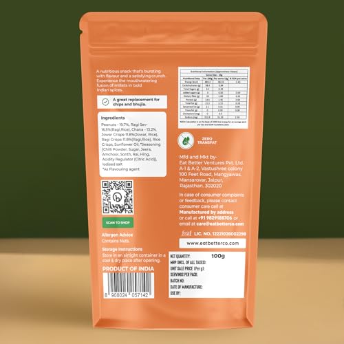 Image of Millet Namkeen - Desi Masala - Chatpata, Healthy Namkeen Snack - Roasted, Not Fried | No Palm Oil | Healthy Replacement of Chips & Bhujia (Pack of 1-100 gm)