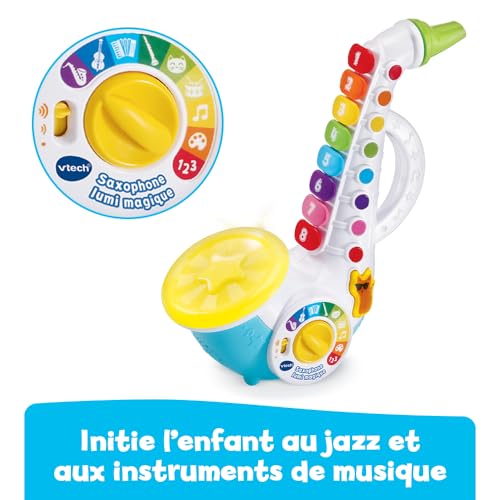VTech Saxophone Lumi Magique Instrument de Musique Enfant Saxophone Interactif avec Partitions de 4 Comptines Jouet d'Éveil Musical Cadeau Enfant Dès Contenu en Français - vue 3