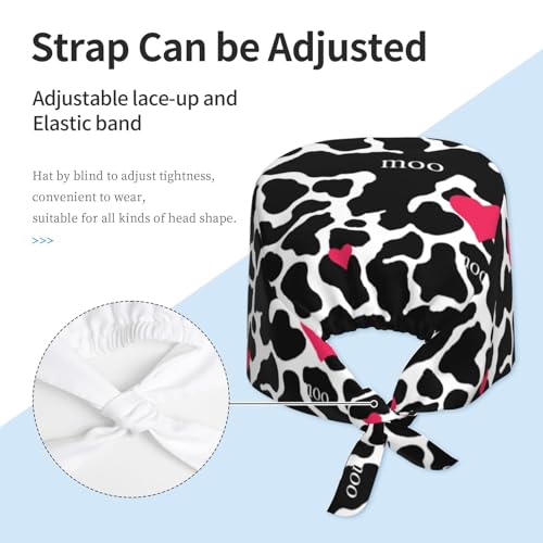 Image of Working Cap Scrub Cap with Sweatband Adjustable Unisex Tie Back Hat for Cleaning Farm Nursing