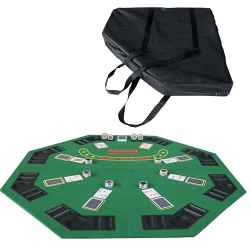 Mesa de poker plegable octogonal 48 pulgadas para 8 jugadores