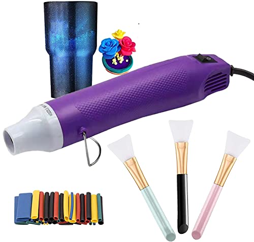 Deuvuo Décapeur Thermique - Chauffage Rapide Pistolet Air Chaud Pour Travaux Manuels DIY Résine Acrylique Craft, Emballage Rétractable, Gaufrage Artisanal, Séchage De La Peinture 300 W 220 V(Lila) Cover