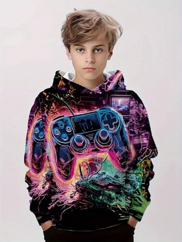 Image of Boys Humour and Comic Printed Long Sleeves Sweatshirt, Cotton Blend, Hooded Neck