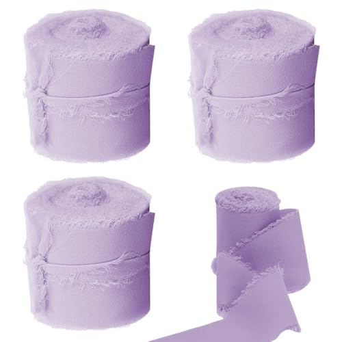 Mousseline de Soie Cadeau Ruban Violet Clair Mousseline de Soie Ruban Arc Ruban De Mariage Tissu Ruban 15 m x 30 mm