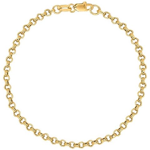 Ritastephens 10k Solid Yellow Gold Rolo Chain Ankle Anklet 11 Inches Cover