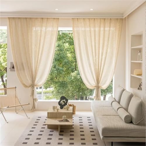 Rideau lin extra haut 400 cm pour une chambre douce et cocooning