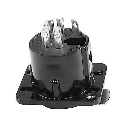 XMSJSIY 5 Pin XLR Panel Mount Connector XLR Female Socket Audio Speaker Microphone Connector D-Type Chassis Solder for Microphone Musical Instruments- 4pcs (5 Pin Female) - Image 4