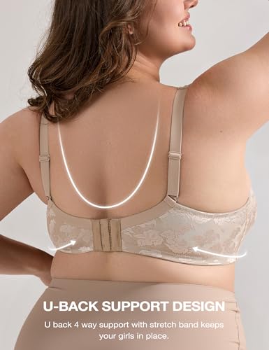 Image of Wingslove Women's Minimizer Bras Full Coverage Wirefree Comfort Plus Size Bra Large Bust Non Padded