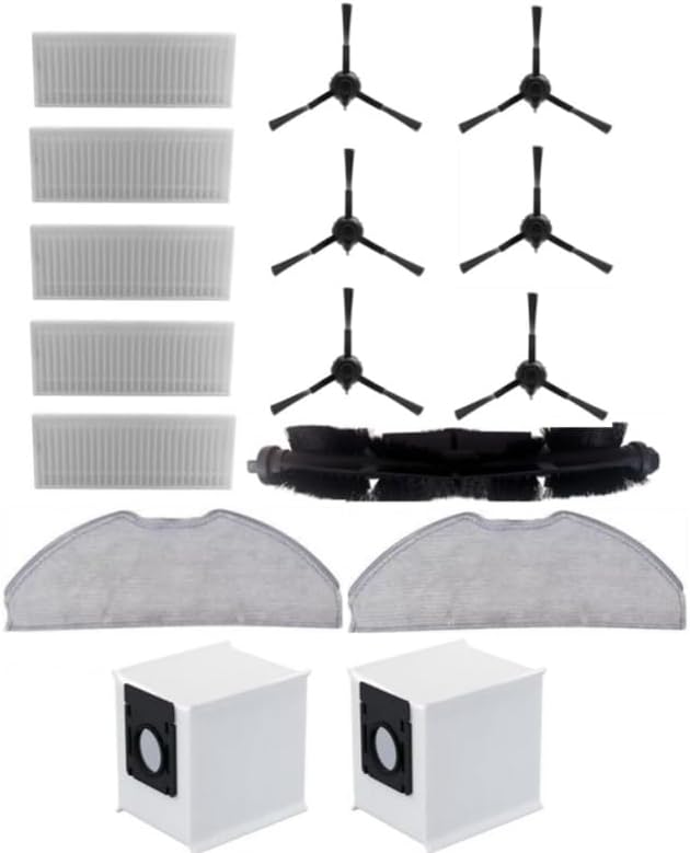 Roll Brush Side Brush HEPA Filter Mop Cloth Bag compatible with Botslab s8 plus Robotic Vacuum Spare Parts (Color : As shown)
