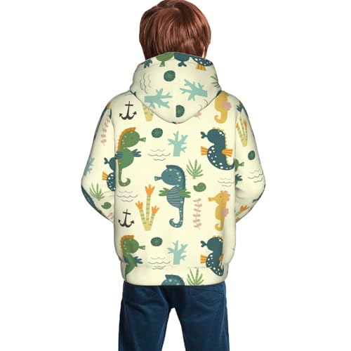 Seahorse Kid Hoodies Boys Sweatshirts Girls Pullover with Pocket4