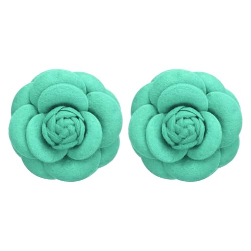 Image of PATIKIL Camellia Fabric Pin, 2 Pcs Flower Brooch Artificial Flowers Brooches for Women Girls Cloth Wedding Party Decor Accessories Jewelry Gift, White