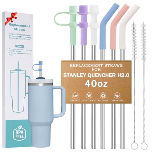 Image of LUCKINEE 6pcs Replacement Straws for Stanley Quencher H2.0 30oz 40oz