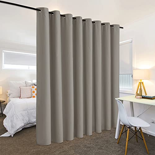 Image of RYB HOME Extra Wide Curtains for Divider Room Separation Soundproof Temporary Door Curtains for Bedroom Closet Office Theatre Garage Living Room Privacy Drop Cloth, W 180 x L 84 inches, Sand