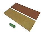 Taytools 2 Piece French Leather Strop Kit 3 x 10 Inches Each with 1.2 Ounce Bar Green Chromium Oxide...