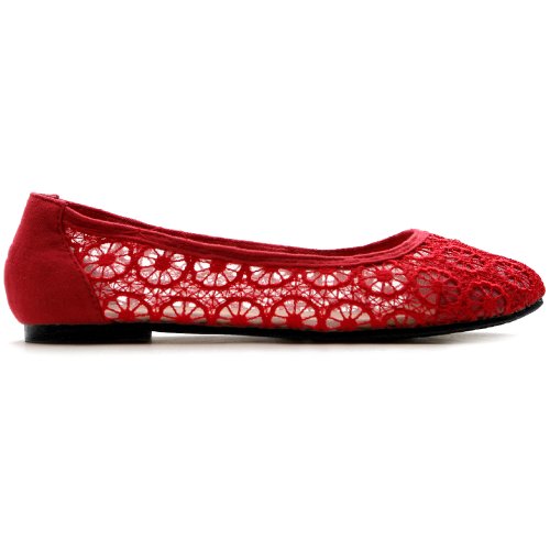 Ollio Women's Ballet Shoe Floral Lace Breathable Flat2