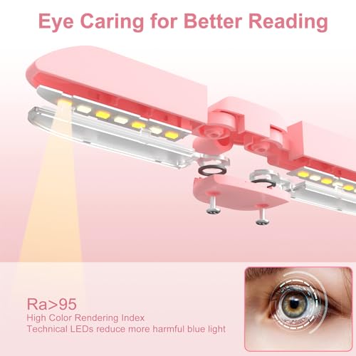 Image of Vekkia 14 LED Rechargeable Book-Light for Reading at Night in Bed, Warm /White Reading Light with Clamp, 180 Adjustable Mini Clip on Light, Lightweight Eye Care Book Light, Perfect for Book Lovers