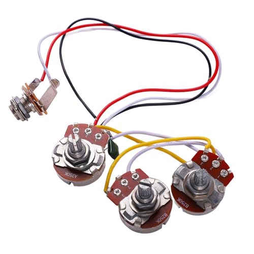 Kit potentiomètre guitare 1V2T résoud les grésillements de micro basse jazz A250K B250K jack