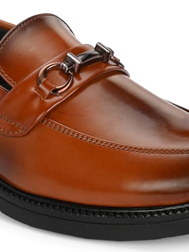 Image of STANPHORD Men Formal Loafer Shoes | Patent PU Slip-On Moccasins | Flat Rubber Sole | Casual Office Driving Travel Wear | Lightweight (TPSL S1)