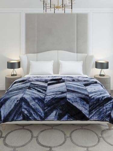 Image of Monte Carlo Double Bed Heavy Winter Blanket Denny 1 Ply PVC Pack 600 GSM | 3.2 KG (240x220 CM), Royal Blue