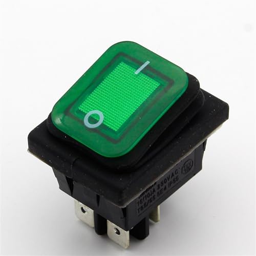 Interrupteur à bascule étanche IP55 avec voyant LED vert pour machine