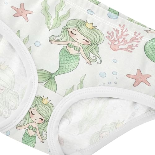 Cute Mermaids Corals Sea Bubble Girls Underwear Toddlers 2t Cotton Little Girl Panties Print Briefs Kids Undies4