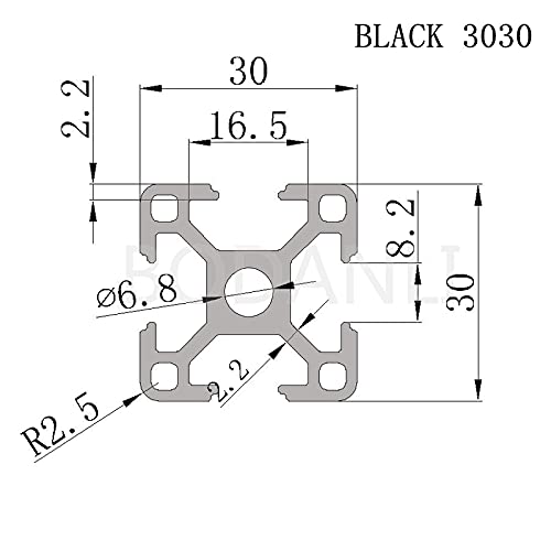 Lysee 3D Printer Parts & Accessories - 1PC Black/White 3030 Aluminum Profile 100mm 500mm 800mm Linear Rail Extrusion Extrusion for CNC 3D Printer Parts - (Size: White, Color: 300mm)