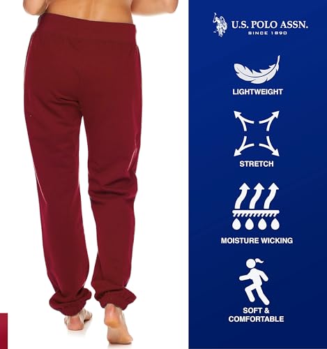 Image of U.S. POLO ASSN. Womens Sweatpants - Women Joggers Sweats with Logo Print - French Terry Poly-Cotton