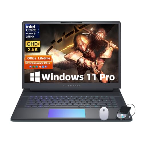 Image of Alienware (2025) 16 Area-51 Gaming Laptop, GeForce RTX 5080, Ultra 9 275HX (24-Core - Up to 5.4GHz), 16 inch QHD+ 240Hz, 16GB GDDR7, Wins 11 Pro, Office License, Backlit KB (32GB DDR5 | 2TB SSD)
