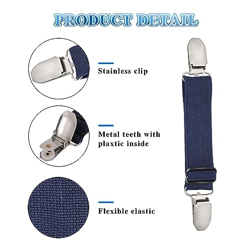 Mozeat Lens 6 Pcs Adjustable Hip Elastic Belt, Elastic Band for Sewing Pant Waist Tightener Pant Elastic Belt Clip Women Men Back Cinch for Jeans Pants Dresses4