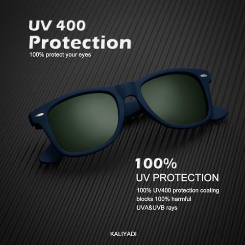 Image of KALIYADI Polarized Sunglasses for Men and Women Matte Finish Sun glasses Color Mirror Lens UV Blocking (3 Pack)