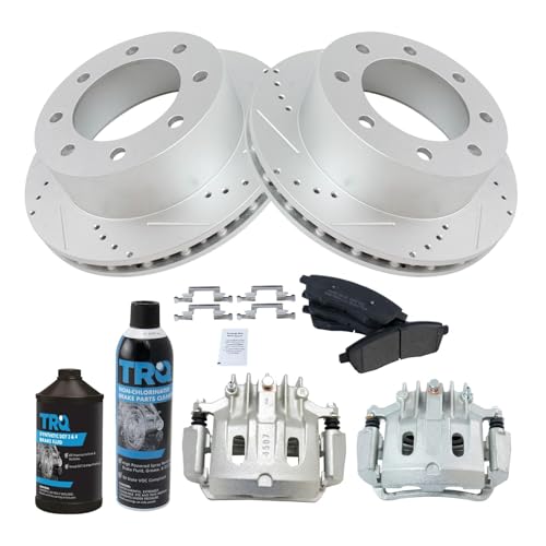 Image of TRQ Performance Rear Brake Pad & Rotor Kit Compatible with 2000-2005 Ford Excursion F-250 Super Duty F-350 Super Duty