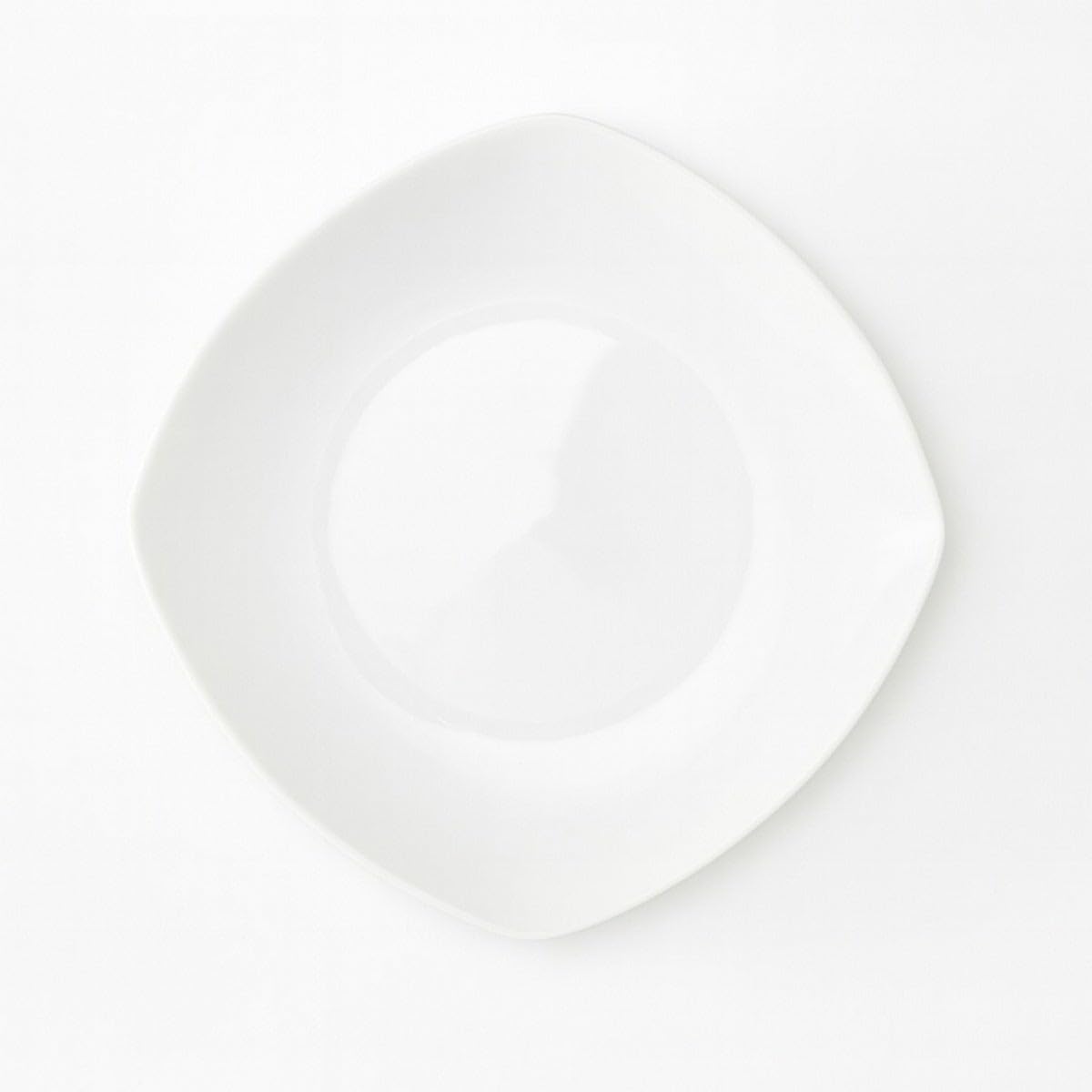 12 Platos Llanos de Porcelana Blanca - Juego de 12, Diseño Cuadrado, 25 cm, Aptos para Lavavajillas y Microondas, Color Blanco