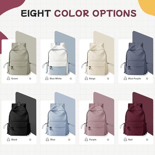 HYC00 Schulrucksack Damen, Causal Travel Schultaschen 14 Zoll Laptop Rucksack für Mädchen im Teenageralter Leichter Rucksack Wasserabweisend Bookbag College Boys Men Work Daypack,Rot