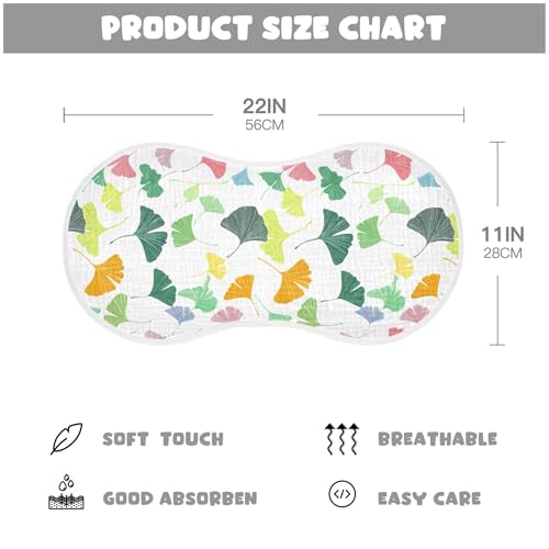 xigua Colored Ginkgo Leaves Baby Burp Cloths for Newborn Boys and Girls 1 Pack, Soft & Absorbent Cotton Baby Burp Cloth, Baby Washcloths, Newborn Towel, Burp Rags4