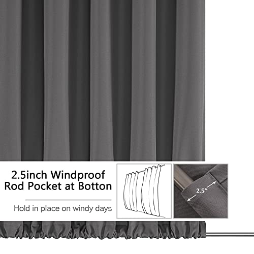 (2 Panels) Voday Weather-Resistant Outdoor Indoor Home Curtains, Privacy Protected Grommet Top 54X95 Inch Noise Reducing Outside Curtains, Window Treatment Curtain Panels For Pavilion Porch Yard Cabin #TOP6
