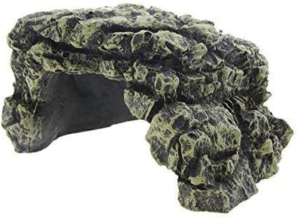Toolzia Fish Tank Hide Cave Turtle Basking Platform High Simulation Crawling Turtle Reptile Basking Hide Habitat Tank Decoration Ornament(Large)